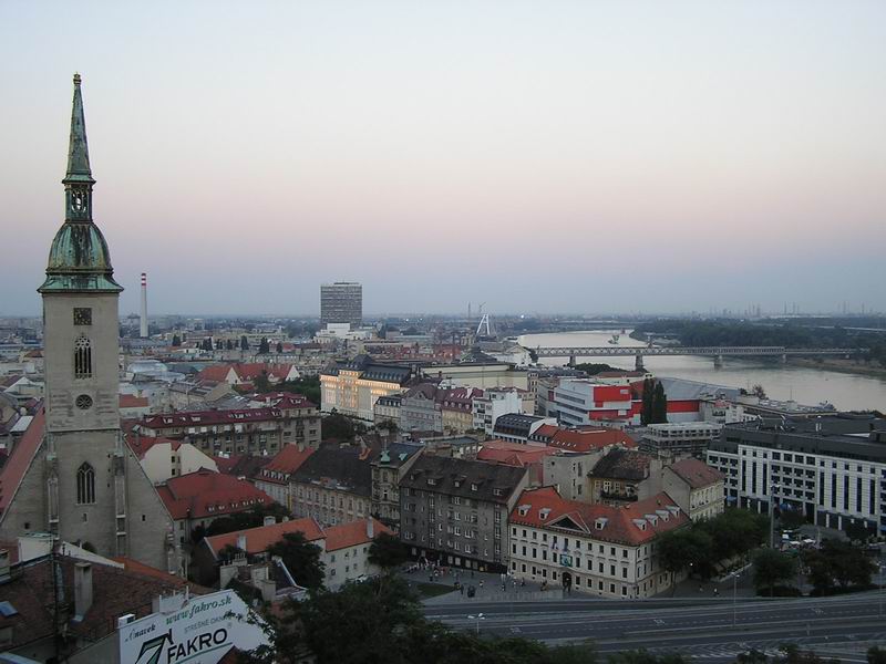 View from the castle to the east to the city and Danube.