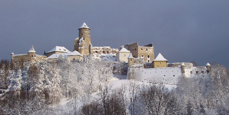 A view to the castle from the south, from the city of Stará Ľubovňa.
